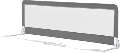 Produktbild von Klappbares Bettgitter 180 cm, Kinderbettgitter Verstellbar mit Befestigungsgurt, Babybettgitter aus Metall & Netz, Rausfallschutz für Einzelbett, Doppelbett & Kinderbett (Grau)