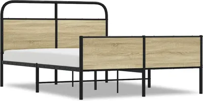 Produktbild von vidaXL Bettgestell ohne Matratze 140x200 cm Sonoma-Eiche Holzwerkstoff