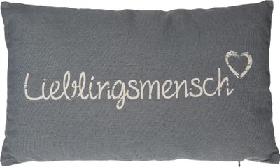 Produktbild von Deko Kissen Lieblingsmensch 30x50cm grau