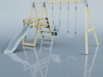 Produktbild von OutdoorToys Schaukel Pfau aus Holz in Blau Eisblau