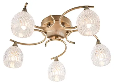 Immagine prodotto di Lampada a sospensione BOYER in ottone antico 5xG9x15W, metallo, dimensioni: 13,5x41x41 cm, IP20, Endon