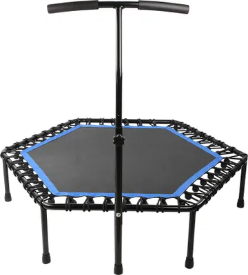 Produktbild von Sechseckiges Fitnessraum-Fitnessstudio für Erwachsene und Kinder, professionelles Trampolin mit elastischer Schnur, Indoor-Unterhaltungsgerät, Tragfäh