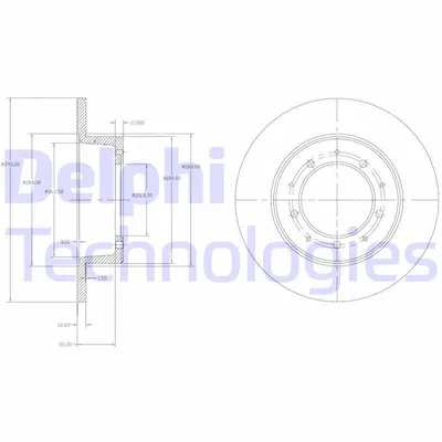 Produktbild von 2x DELPHI Bremsscheibe BG2799 für LAND ROVER Defender SUV (L316) Range Rover I