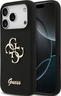 Zdjęcie produktu dla GUESS case passend für IPHONE 17 Pro GUHCP17LSC4GSMK (Silicone W/ Big 4G Script) black