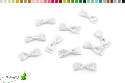 Produktbild von 10 Stück Satinschleifen 3,5x1,3cm (einfarbig), Farbauswahl:weiß 029