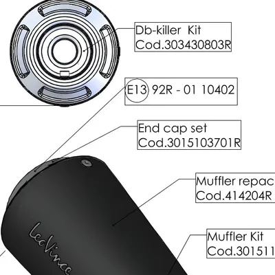 Image de Kit de pièces de rechange pour silencieux LeoVince, référence S1189, compatible avec le modèle LeoVince S15121