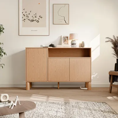 Image de Commode SENA avec tiroirs, rangement élégant pour le salon et la chambre à coucher, 140 cm