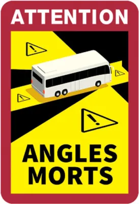 Produktbild von Dreifke® Aufkleber KFZ-Warnmarkierung, Angles Morts (Toter Winkel), für Busse...