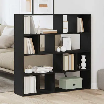 Produktbild von Möbel Bücherschrank/Raumteiler Eiche schwarz 105x24x102 cm - Paravents &32883