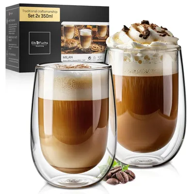 Image de Verre pour latte macchiato (2 x 350 ml), verre thermique à double paroi