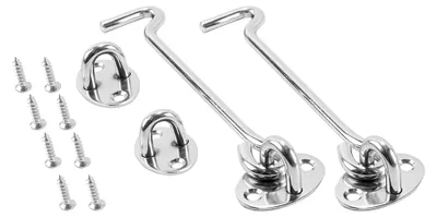 Produktbild von 2er-Pack Sturmhaken aus Edelstahl, 6 Zoll, mit Schrauben für Fenster und Türen