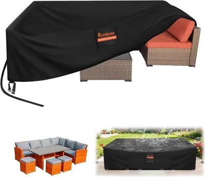 Immagine prodotto di Copertura per mobili da giardino, dimensioni 308x138x98 cm, realizzata in tessuto Oxford 420D, impermeabile, adatta per uso esterno