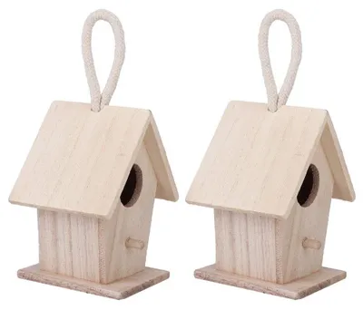 Imagen del producto de Solidchoice - Juego de 2 casas para pájaros de madera, ideales para el jardín