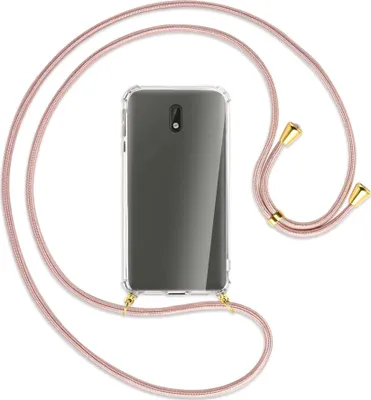 Produktbild von Handykette Backcover-Schutzhülle mit Band (Metall goldfarben) für Nokia 3 - roségold