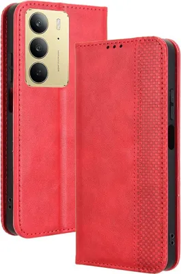 Produktbild von Realme 14x 5G / C75 Hülle - Coverup Vintage Style Klapphülle - Rot