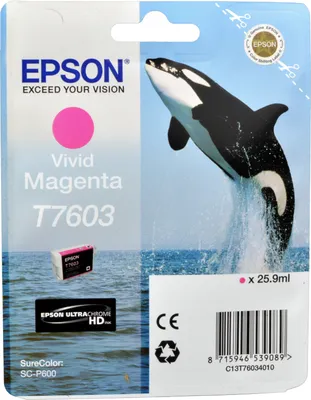 Produktbild von Epson T7603 Vivid Magenta, Magenta, Tinte auf Pigmentbasis, 25,9 ml, 1 Stück(e), Einzelpackung