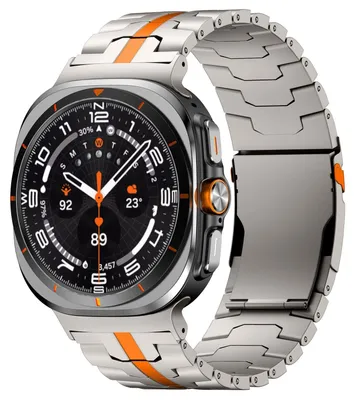 Obrázek produktu pro Pro Samsung Galaxy Watch Ultra 47mm Tři korálky z titanové slitiny Náhradní pásek pro chytré hodinky Orange / Titanium