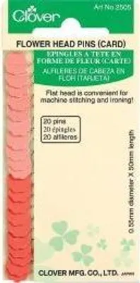Produktbild von Clover Stecknadeln mit Blümchenkopf 2505, 0,55 x 50 mm, Inhalt 20 Stück
