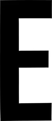 Immagine prodotto di Lettera adesiva "E" nera 100 mm