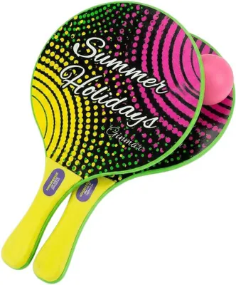 Imagen del producto de Conjunto de pádel playa Strandrackets, de madera, con 2 palas, incluye una pelota suave, ideal para la playa y el jardín