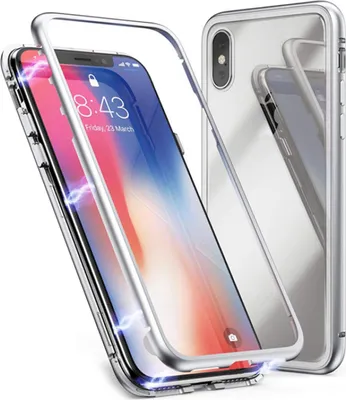 Produktbild von Apple iPhone XS Max Magnet Bumper Silber-Transparent
