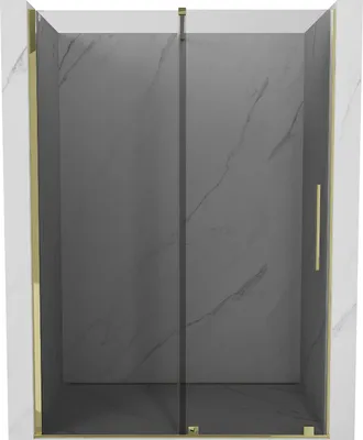 Produktbild von Mexen Velar Schiebetür Duschkabine 140 cm, Graphit, Gold - 871-140-000-41-50