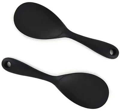 Produktbild von Ibenzoa® Silikon-Servierlöffel 2er-Set, 22 x 7 cm, Antihaftbeschichtung, BPA-frei, hitzebeständig -40°C bis 230°C – Ideal für Reis & Kartoffelpüree