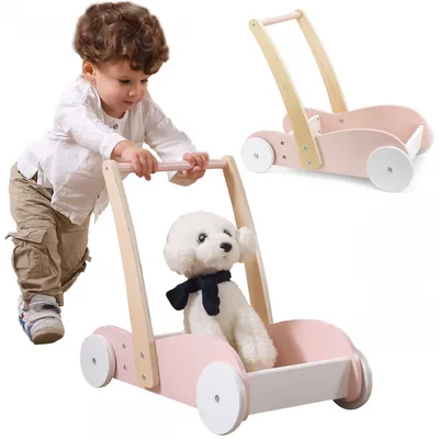 Zdjęcie produktu dla Drewniany Wózek 2W1 Chodzik Pchacz Lumarko!