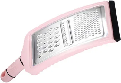 Image de Râpe de cuisine - Coupe-légumes - Râpe pour légumes - Acier inoxydable - 31x12x5 cm - Rose