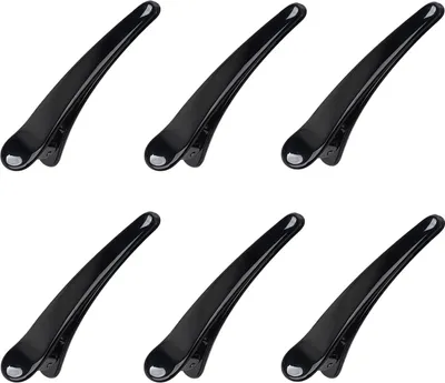 Produktbild von Haarklammern, 6 Stück, Friseur Klammern, Abteilklammern, Haar clips Damen, Haarclips zum Stylen und Schneiden, Professionelle Salon Haarklammern Schwarz