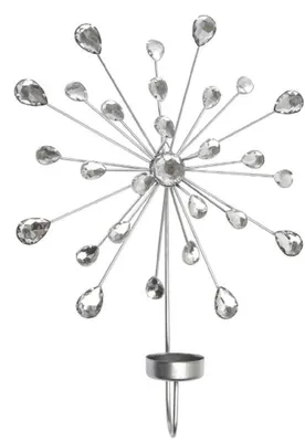 Image de Casa Padrino Ensemble de 4 bougeoirs muraux argentés 24 x 6 x H. 31 cm - Décoration murale