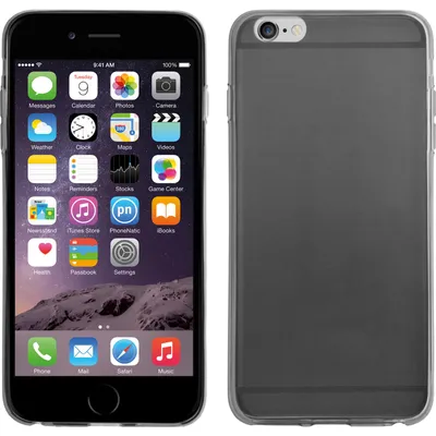 Produktbild von PhoneNatic Case kompatibel mit Apple iPhone 6 Plus / 6s Plus - grau Silikon Hülle Slimcase + 2 Schutzfolien