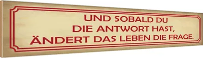 Produktbild von vianmo Holzschild 10x46 cm sobald du Antwort ändert Frage Spruch Zitat