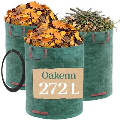 Obrázok produktu pre Záhradné vaky, odolná tkanina, 150 g/m², 3 kusy, objem 272 litrov, s rúčkami na prenášanie, vhodné na záhradnícke práce