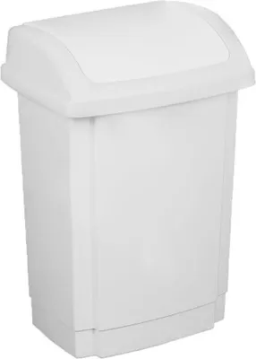 Obrázek produktu pro plast team 13460800 plast team odpadkový koš s výklopným víkem, 15 litrů, bílý