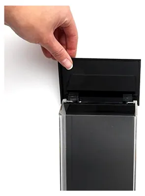 Produktbild von Prospektbox im DIN Lang Format für Außen, wetterfest, mit Deckel aus Acrylglas