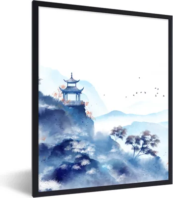 Produktbild von MuchoWow® Gerahmtes Poster Malerei - Ölfarbe - Natur 30x40 cm - Poster mit Schwarzem Bilderrahmen Wandposter Rahmen Foto Bilder - Wanddeko - Kunstdrucke