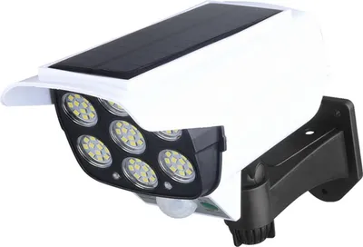 Image de Eclairage Solaire Extérieur Simulation Lumières de Jardin LED Fausses Lampes Murales Caméra Surveillance Anti-cambriolage Anti-vol