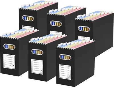 Immagine prodotto di Document organizer 6 pcs A4 black with plastic handles Oterri