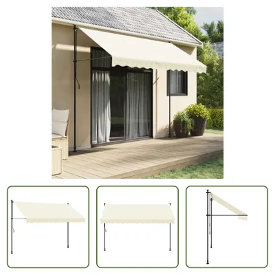 Obrázek produktu pro The Living Store Stahovací markýza krémová 300x150 cm látka a ocel