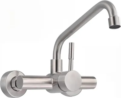 Produktbild von Wandarmatur, Edelstahl, 360° Schwenkbereich, für Kalt- und Warmwasser, Einhebelmischer, für die Küche