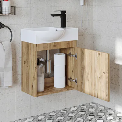 Produktbild von Roomart PUNTO Badmöbel-Set 2-teilig 46.5 cm breit, Eiche