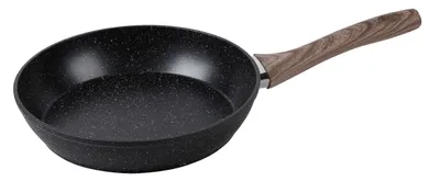 Produktbild von Alu Pfanne 24cm Crispy Natura Wood Schwarz / Weiß / Braun | Schwarz, Weiß, Braun