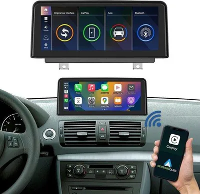 Immagine prodotto di Touchscreen wireless CarPlay/Android Auto da 10,25 pollici per BMW Serie 1 (2004-2008) con navigatore GPS