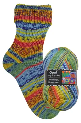 Produktbild von Opal In Variation nach Hundertwasser Werken 100 g Pullover- & Sockenwolle 425 m Farbe 3200 - Kuss im Regen