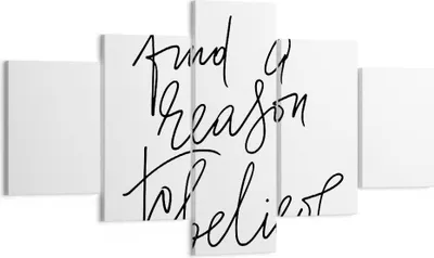 Produktbild von Bild auf Leinwand - Leinwandbild - 5 Teile - Manuskript Motto glauben - 125x70cm - Wand Bild - Wanddeko - Wandbilder - Leinwanddruck - Bilder - Wanddekoration - Leinwand bilder - EA125x70-4355