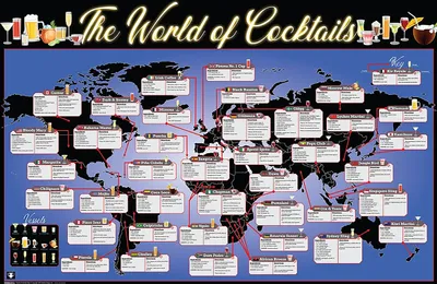 Produktbild von World Of Cocktails Poster  91,5 x 61 cm