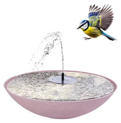 Image de Kit fontaine solaire d'extérieur - 45 cm bol rose