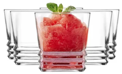 6 Eisbecher aus Glas, transparent, 270 ml, spülmaschinengeeignet