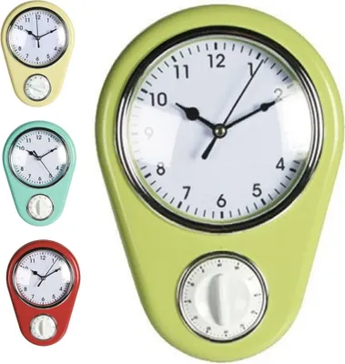 Produktbild von Küchenuhr mit Kurzzeitwecker Retro Wanduhr Küche Eieruhr Kurzzeitwecker